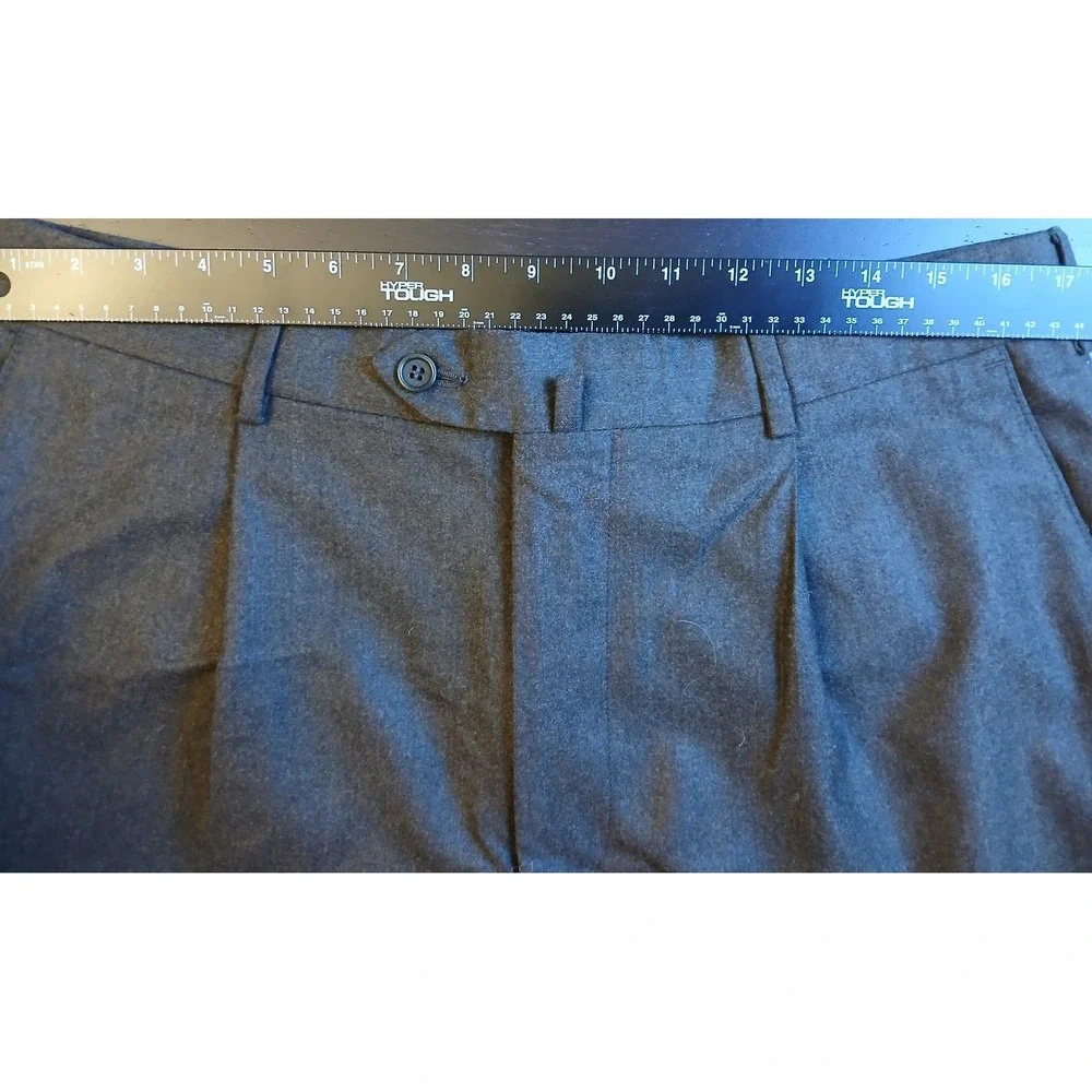 Zaharoff Basileia Men Charcoal Gray Pleated Cuffed Dress Pants Sz 36R inseam 30